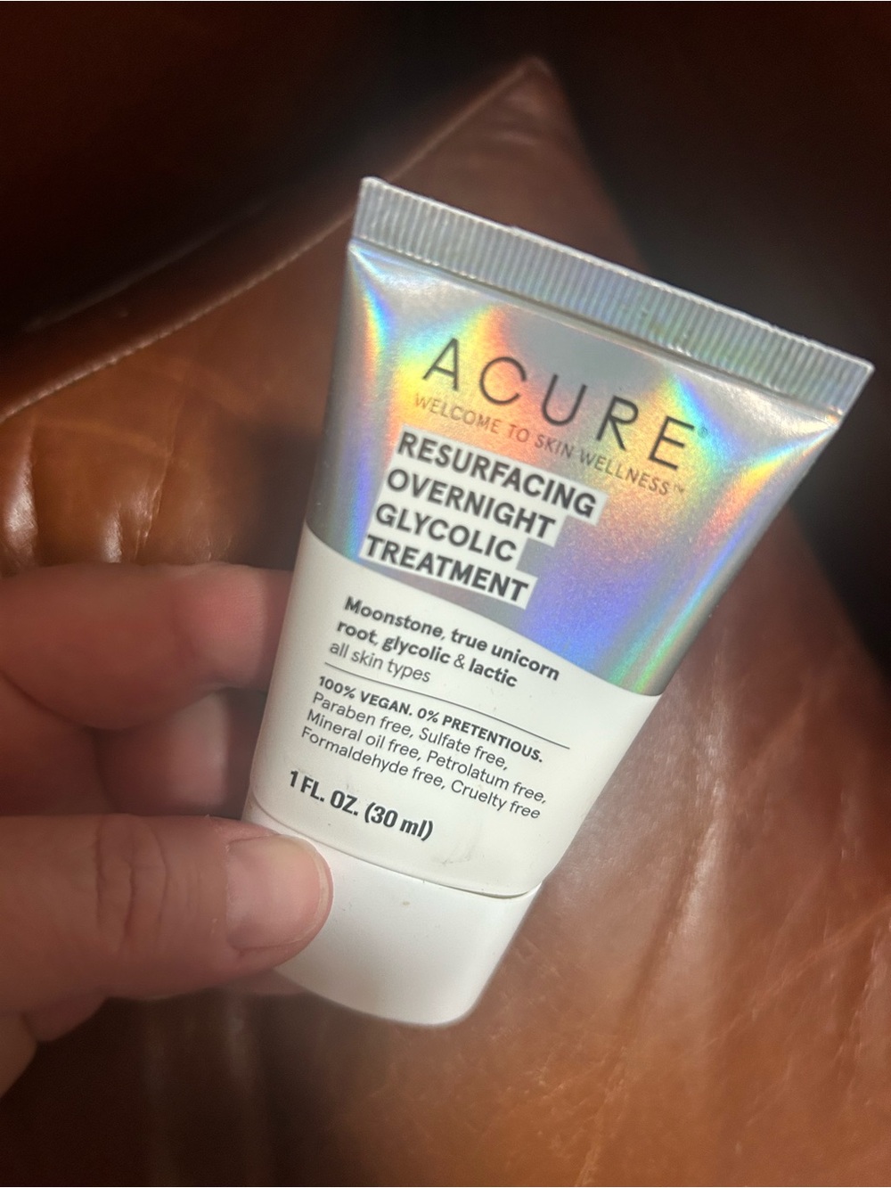 Acure Resurfacing Overnight Glycolic Treatment – Iridescent/Silver